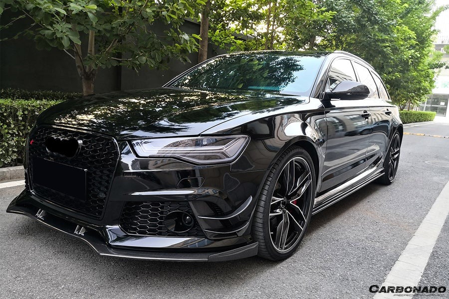 CARBONADO CF8362BS.CA CF8362BS.CRD 2013-2018 Audi RS6 Avant BS Style Carbon Fiber Front Bumper Canards Carbonado 2013-2018 Audi RS6 Avant BS Style Carbon Fiber Front Bumper Canards