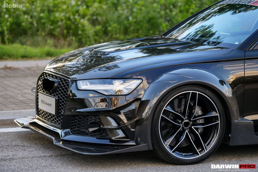 DARWINPRO AERODYNAMICS PCF8363BKSS FULL KIT WITH HOOD 2013-2018 Audi RS6 Avant Bkss Style Wide Body Full Body Kit