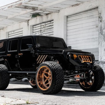 We manufacture premium quality forged wheels s for Jeep Wrangler in any design, size, color  Wheel size:  7.5 x 18 ET 44 26x16 24x14 22x12 6x120 6x139.7 66.9 100.3 Pickup Big Big Wheel 
