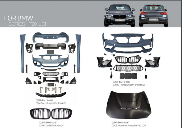 M-tech Body Kit For BMW 1 Series F20 LCI 2017-2020 