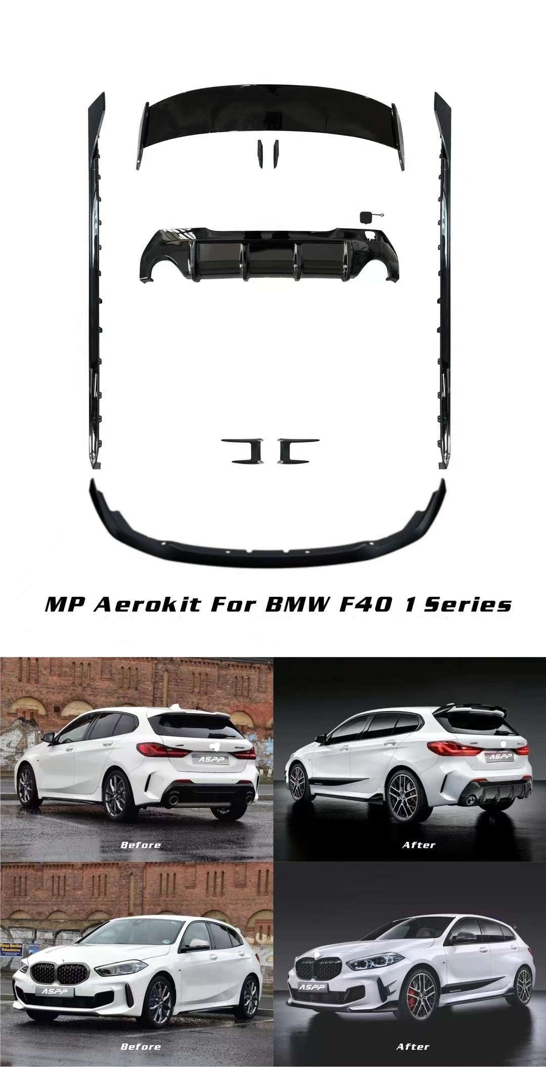 Grille Avant Pour BMW Série 1 F40 2019-2023 - En ABS, Remplacement Direct - Style Sportif - 6