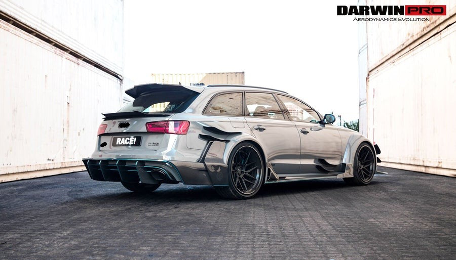 DARWINPRO AERODYNAMICS PCF8363BKSS FULL KIT WITH HOOD 2013-2018 Audi RS6 Avant Bkss Style Wide Body Full Body Kit