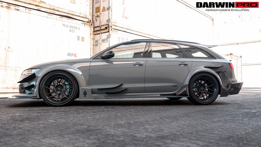 DARWINPRO AERODYNAMICS PCF8363BKSS FULL KIT WITH HOOD 2013-2018 Audi RS6 Avant Bkss Style Wide Body Full Body Kit