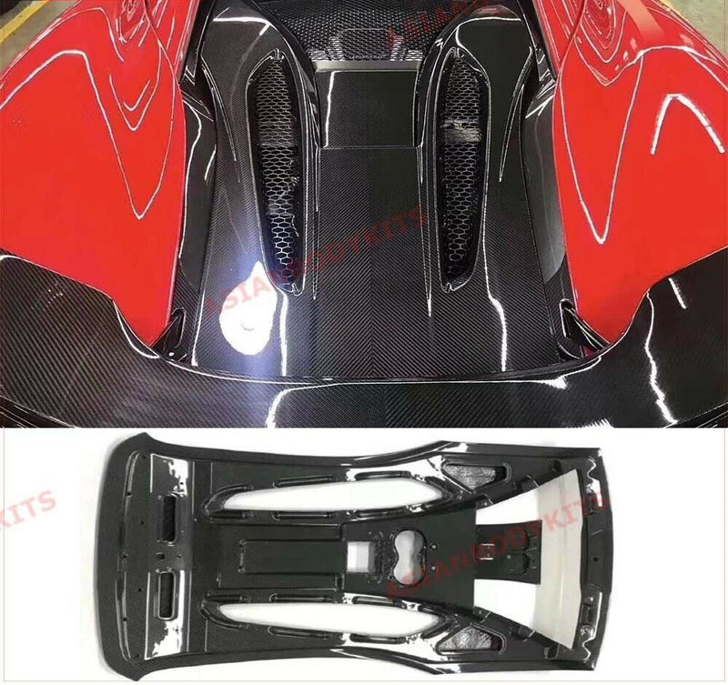 DRY CARBON ENGINE COVER WITH SPOILER for MCLAREN SPORTS SERIES P13 540C 570S 570GT COUPE