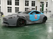 Aston Martin VANTAGE V12 GT3 wide body kit front bumper rear bumper side skirts fenders spoiler hood sport