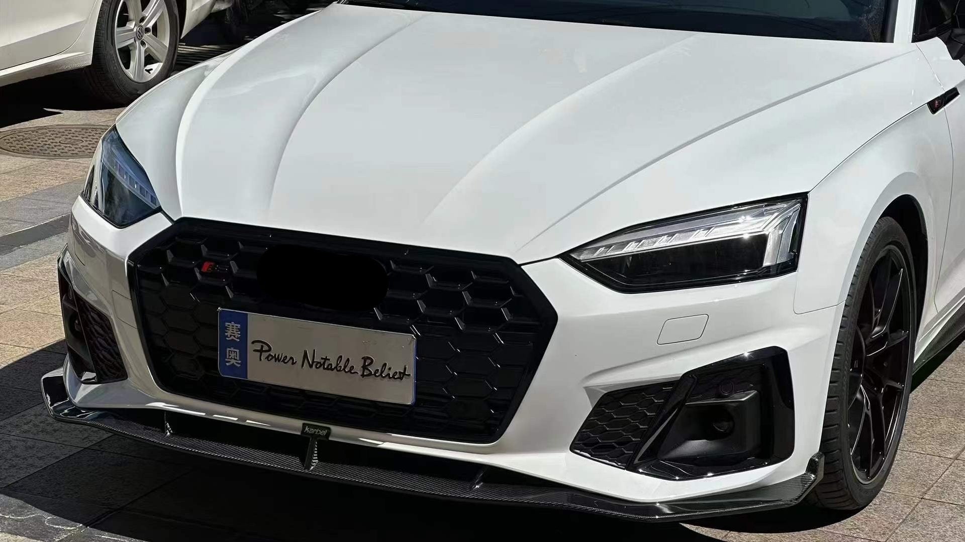 KARBEL CARBON DRY CARBON FIBER FRONT LIP VER.2 FOR AUDI S5 & A5 S LINE 2020-ON B9.5
