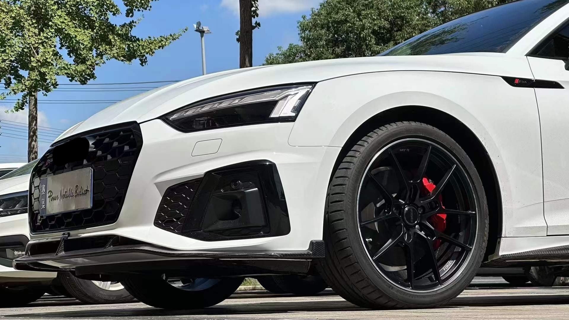 KARBEL CARBON DRY CARBON FIBER FRONT LIP VER.2 FOR AUDI S5 & A5 S LINE 2020-ON B9.5