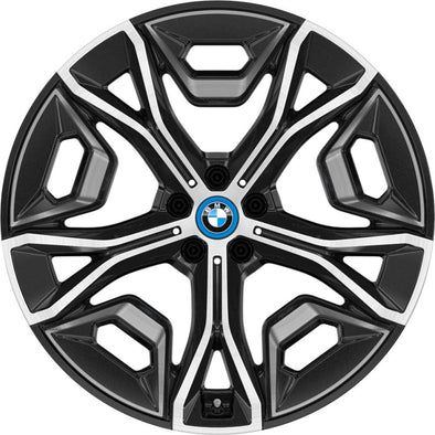 	Genuine BMW Wheels Model:	1021 Diameter:	22" Finish:	Frozen Midnight with Bright Turned Front & Rear Wheels:	9.5Jx22 ET37 (P/N 36115A02659)   Warranty:	2 Year BMW Warranty Caps:	Centre caps not included. Choose from the accessories section below Fits:	BMW iX I20 Sports Activity Vehicle See other compatible vehicles Delivery:	Available for delivery (Worldwide)