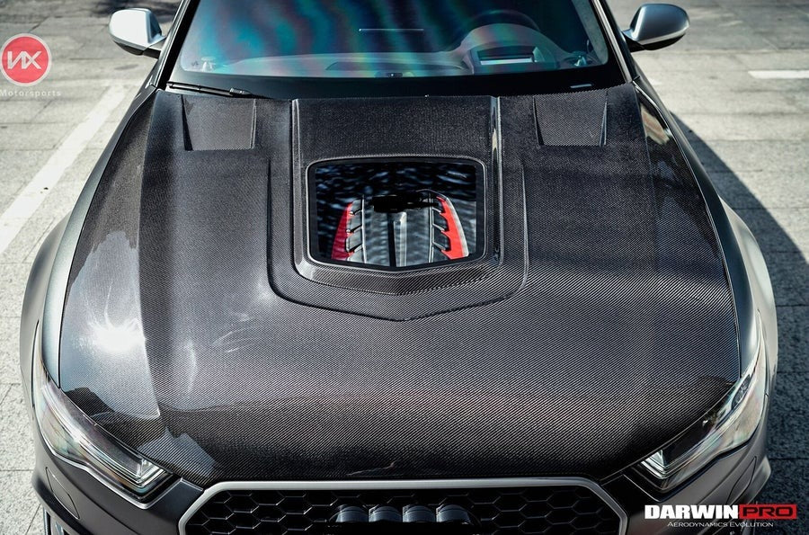 DARWINPRO AERODYNAMICS PCF8363BKSS.H 2013-2018 Audi A6 | S6| RS6 BKSS Style Hood