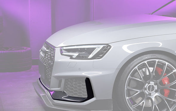 BKSS Style Carbon Fiber Body Kit For Audi RS4 B9 2017-2019  Set include:   Front Bumper Canards Front Lip Side Skirts Rear Diffuser With LED Light Front Bumper Trim Lip Rear Decklid Spoiler Roof Spoiler (2 types) Material: Carbon Fiber / Forged Carbon  NOTE: Professional installation is required 
