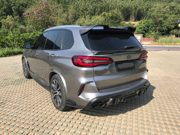 DRY CARBON BODY KIT for BMW X5M F95 2020 - 2023  Set includes:  Front Lip Front Canards Side Skirts Roof Spoiler Rear Spoiler Rear Diffuser