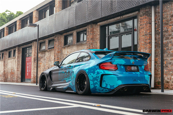 VR Style Wide Carbon Body Kit For BMW M2 F87 2016-2020  Set include:    Hood/Bonnet Front Bumper Rear Bumper Side Skirts Rear Fenders Fender Lines Doors Material: Fiberglass With Carbon, Fiberglass With Forged Carbon