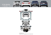 760 M-TECH FULL SET BODY KIT FOR BMW 7-SERIES G11 G12 2016 - 2018  Set includes:  Front Bumper Assembly Hood Front Fenders Front Grille Headlights Side Skirts Rear Bumper Assembly Tail Lights Rear Diffuser with Exhaust Tips