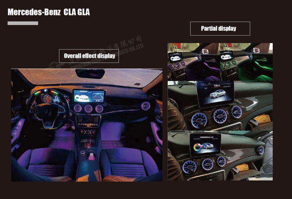 GLA class ambient light air vents interios 64 colors 