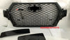 RSQ7 STYLE FRONT GRILLE HONEYCOMB MESH BLACK for AUDI Q7 4M 2015 - 2019 Has PDC holes with plugs Euro license plate holder (removable) Includes the badge (removable) The front camera body is optional. Please tell us if you have a front camera before buying. We are shipping with the camera body by default Night vision hole is optional. Please tell us if you have a night vision before buying. We are shipping with the hole for night vision camera by default
