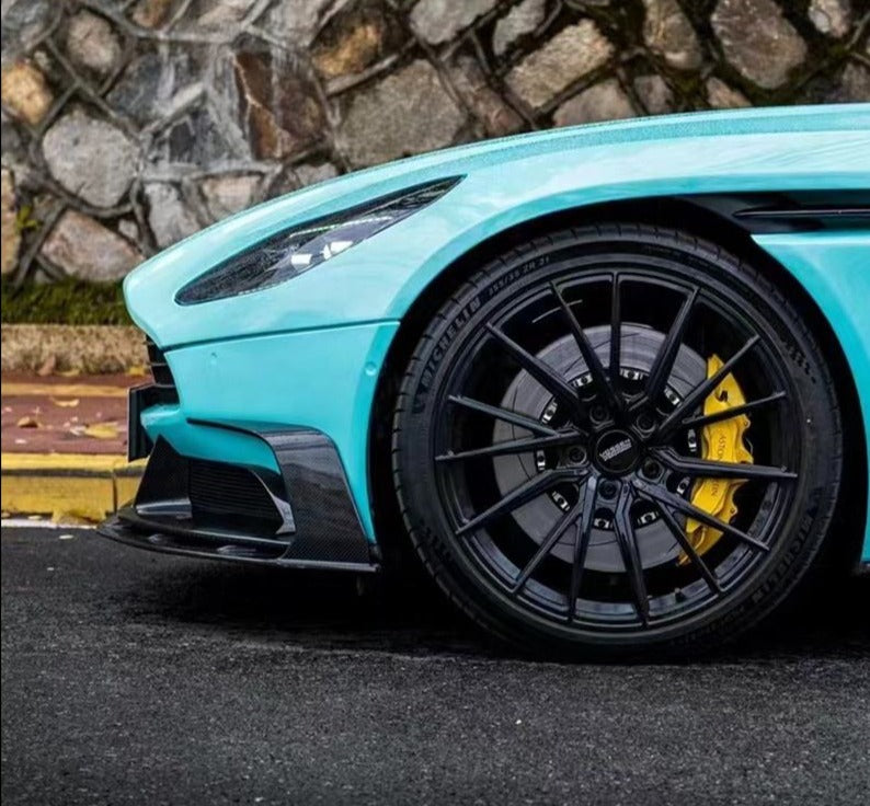 Forza Dry Carbon Front Bumper Canards For Aston Martin DB 11  Set include:  Canards Material: Dry Carbon  Note: Professional installation is required