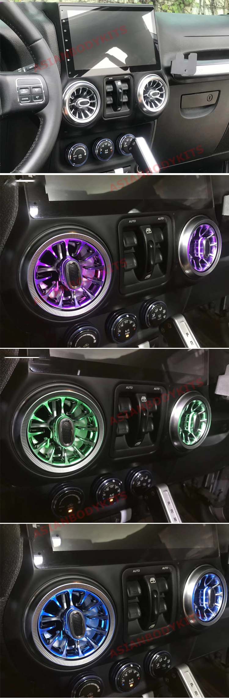 Air vents with ambient light Jeep Wrangler JK 2012 - 2017