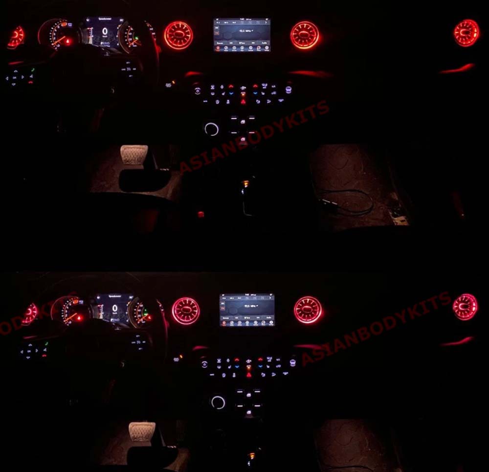 Air vents with ambient light for Jeep Wrangler JL 2018+ 12 Colors