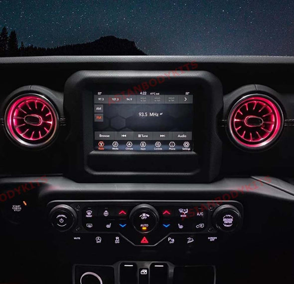 Air vents with ambient light for Jeep Wrangler JL 2018+ 12 Colors