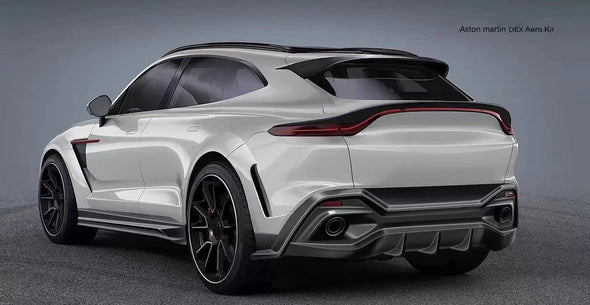 FORZA DRY CARBON BODY AERO KIT for ASTON MARTIN DBX﻿  Set includes:  Front Lip Hood Air Vents Side Fenders Side Skirts Roof Spoiler Rear Bumper Rear Spoiler Rear Diffuser
