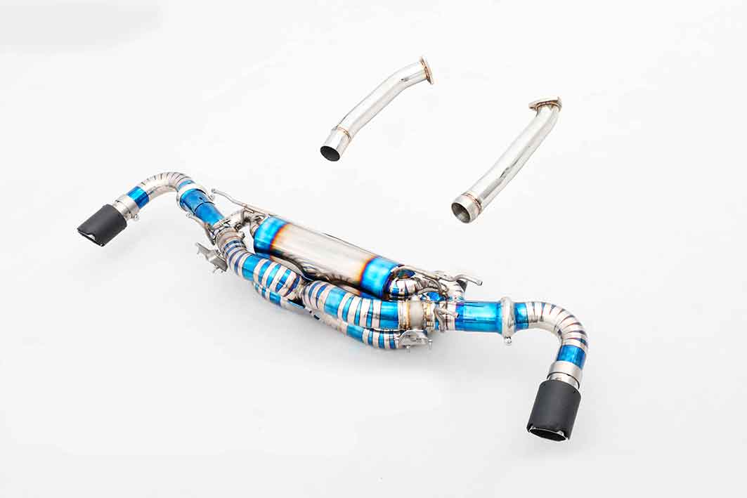 VALVED EXHAUST CATBACK MUFFLER for ASTON MARTIN VANTAGE V8 4.0T 2018+ SS304

Valved exhaust, meaning that has remote, controlled valves - allowing a switch between an aggressive loud sports sound and a sound that is closer to the OEM sound

Set includes:

Front Pipe
Muffler

Factory exhaust tips must be reused

Material: Titanium, Stainless Steel

Optional: We can offer downpipe and catless downpipe