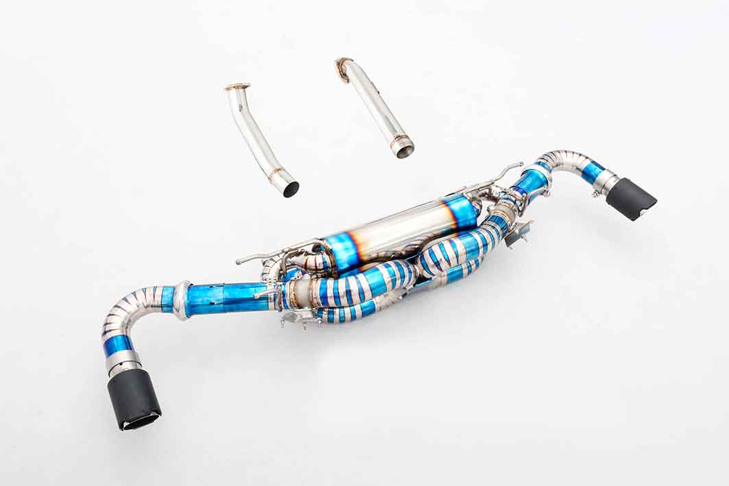 VALVED EXHAUST CATBACK MUFFLER for ASTON MARTIN VANTAGE V8 4.0T 2018+ SS304

Valved exhaust, meaning that has remote, controlled valves - allowing a switch between an aggressive loud sports sound and a sound that is closer to the OEM sound

Set includes:

Front Pipe
Muffler

Factory exhaust tips must be reused

Material: Titanium, Stainless Steel

Optional: We can offer downpipe and catless downpipe