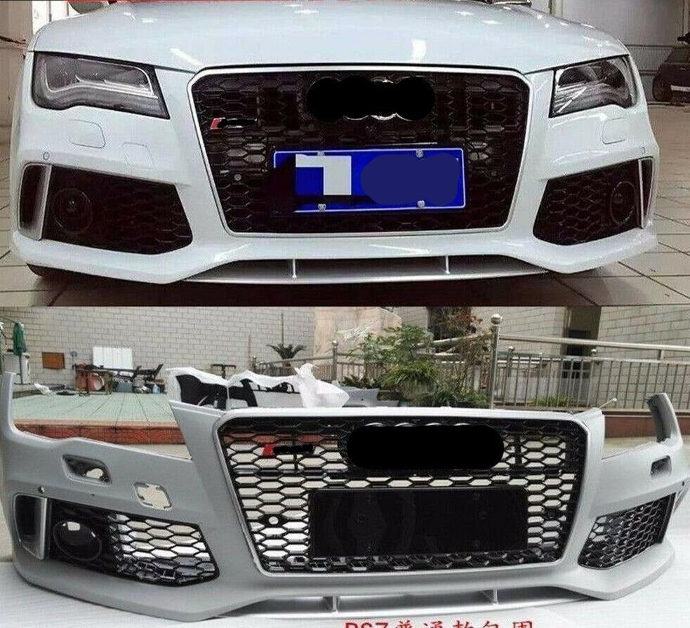RS STYLE FULL CONVERSION BODY KIT for AUDI A7 4G8 | S7 | RS7 4G 2010 - 2015  Set includes:  Front Bumper Front Grille Side Skirts Rear Diffuser with Exhaust Tips
