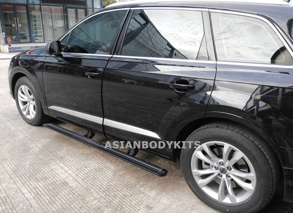 ELECTRIC DEPLOYABLE RUNNING BOARDS for AUDI Q7 4M 2015 - 2019  Set includes:  Side Step Bars Electric Motors with Brackets Fixing Accessories/Wires with the Control Unit