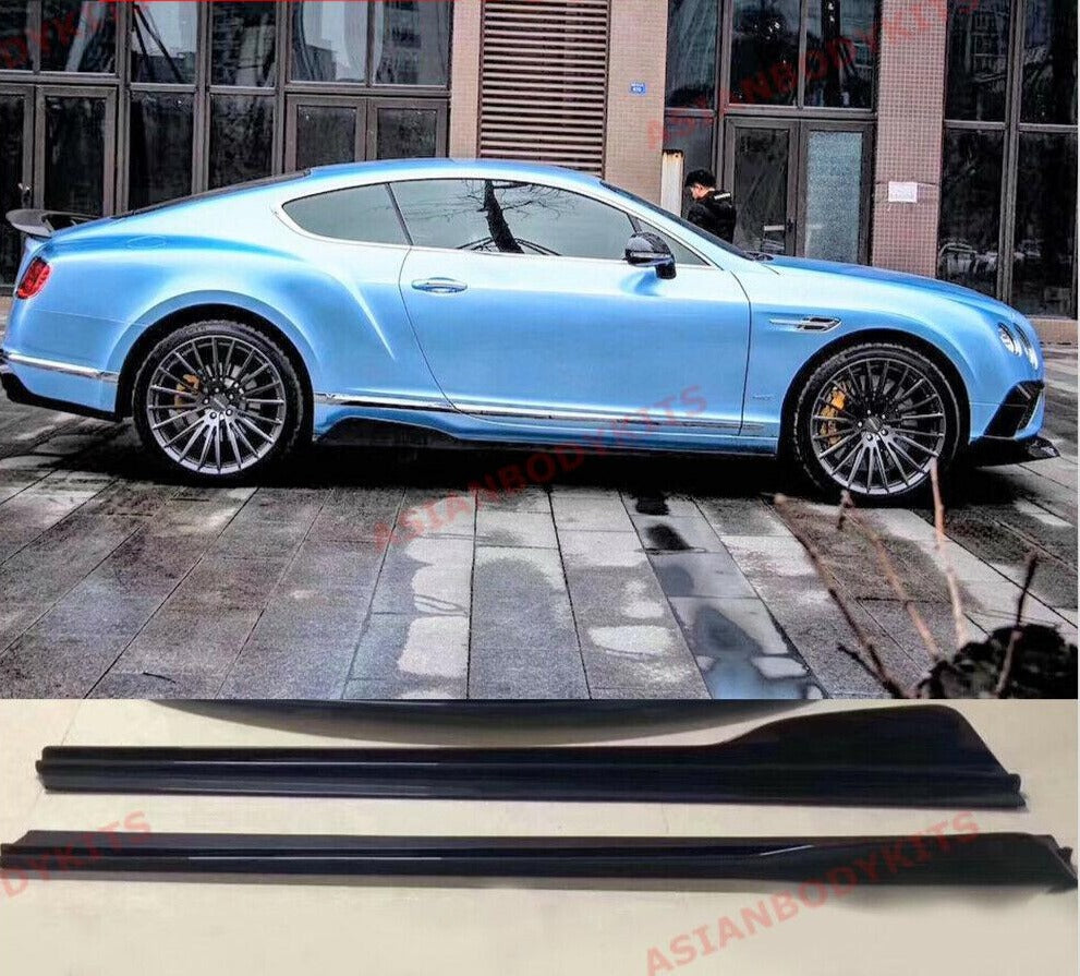 CARBON FIBER SIDE SKIRTS ADD ONS for BENTLEY CONTINENTAL GT GTC 2011 - 2018