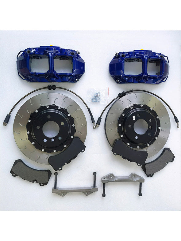 FORZA BIG BRAKE KIT for BMW M3 F80 2014-2018 Custom made with proven design and technology. From everyday use to professional racing, depending on the characteristics chosen. You can choose: Different designs of the caliper Front calipers 6-pots / Rear calipers 4-pots Brake disc optionally floating, electric rear brakes caliper Different colors Different logos What is included in the brake package: - brake calipper ; - brake rotors ( discs ) ; - brake hoses ; - brake pads ;