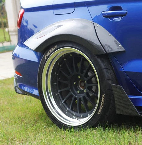 BKSS STYLE CARBON FIBER FENDER FLARES for AUDI S3 A3 2013 - 2016