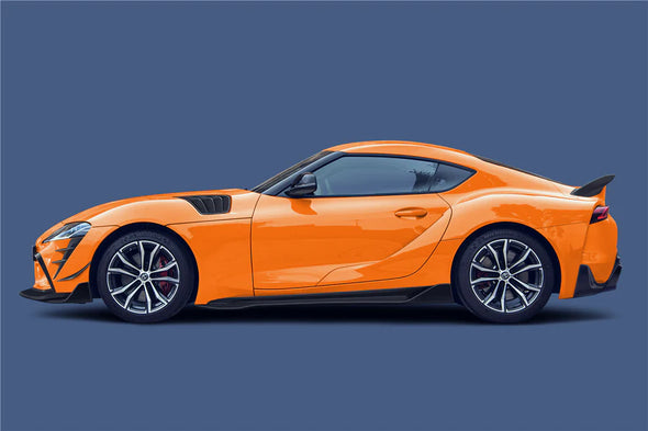 BKSS CARBON BODY KIT FOR TOYOTA SUPRA A90 2019+  Set include:  Front Lip Rear Diffuser Side Skirts Material: Carbon Fiber  Note: Professional installation is required
