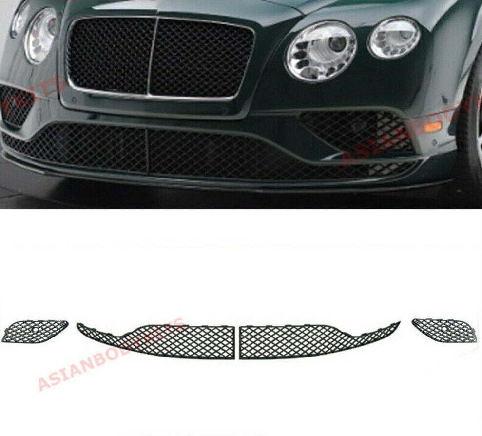 BLACK FRONT BUMPER LOWER MESH GRILLE BENTLEY CONTINENTAL