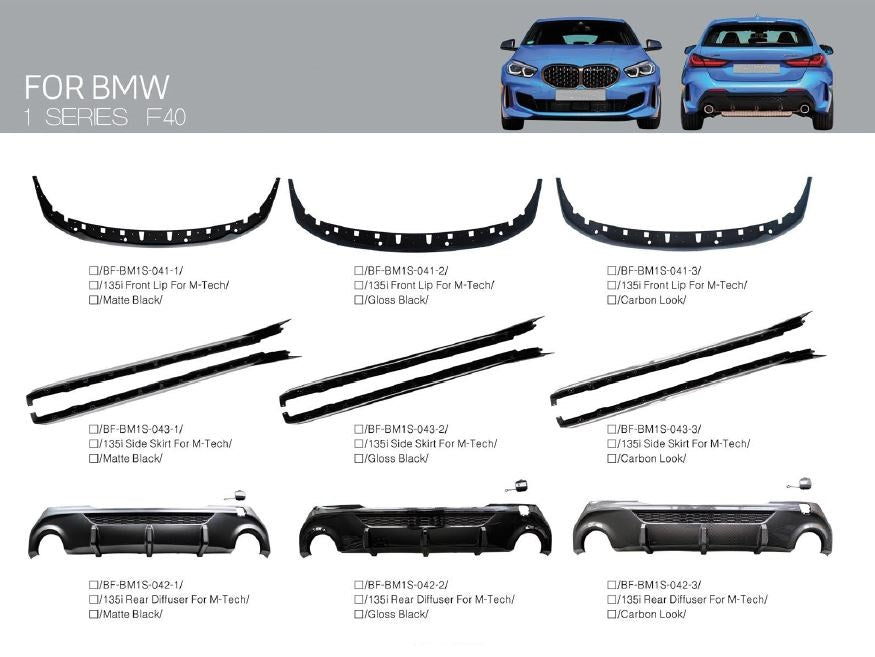 BMW F40 1 SERIES M-PERFORMANCE COMPLETE BODY KIT 2019+ GLOSS BLACK