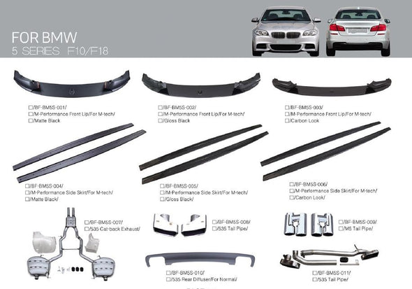 BODY KIT PARTS FOR BMW 5 SERIES F10 | F18 M5