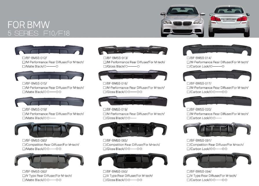 BODY KIT PARTS FOR BMW 5 SERIES F10 | F18 M5