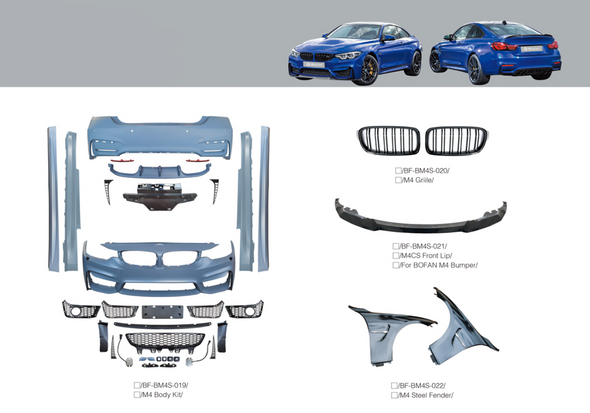 BODY KIT for BMW 4 Series F32 | F36 M4 Grille, Steel Fender, M4CS Front Lip