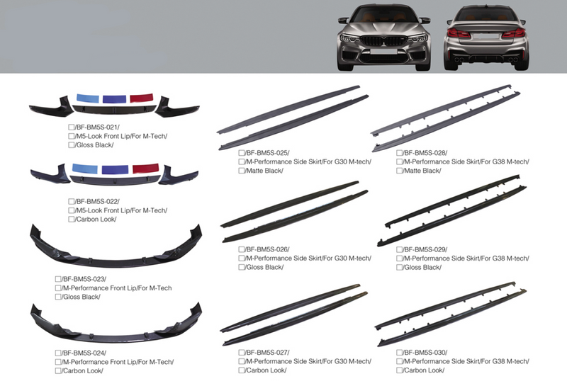 BODY KIT for BMW 5 Series 2017+ G30 | G38 Parts Diffuser, Lips, Spoiler
