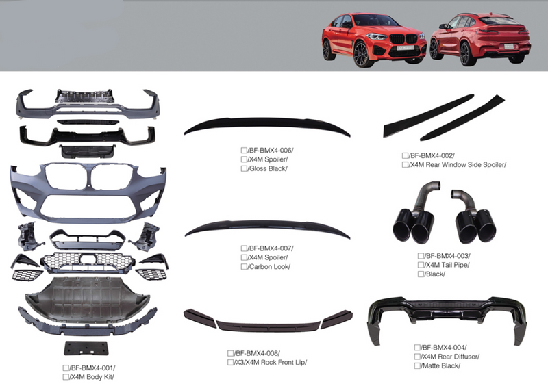 BODY KIT for BMW X4 G02 X4M body kit, spoiler, front lip, diffuser