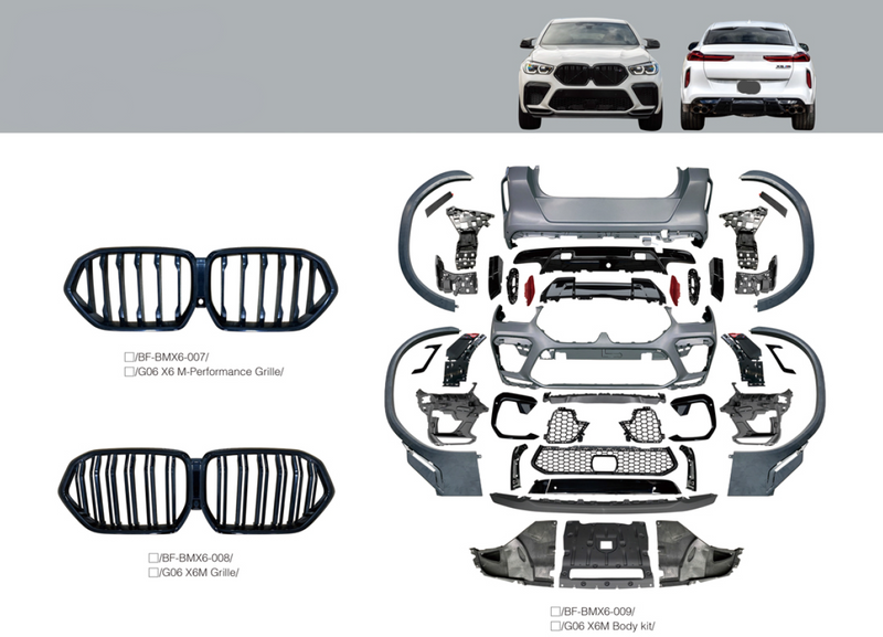 CONVERSION BODY KIT for X6 G06 UPGRADE to X6M F96 2020 - 2023 FACELIFT