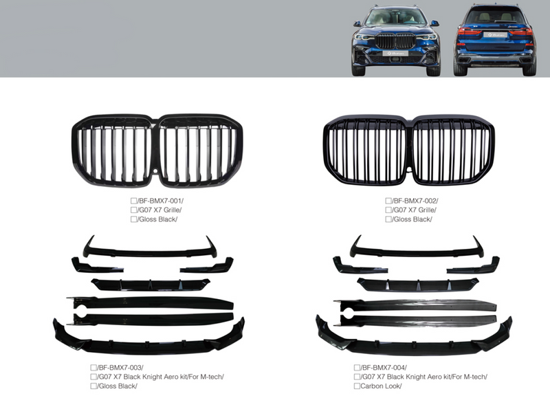 BODY KIT for BMW X7 G07 2018+  Grille,  Knight Aero kit for M-Tech