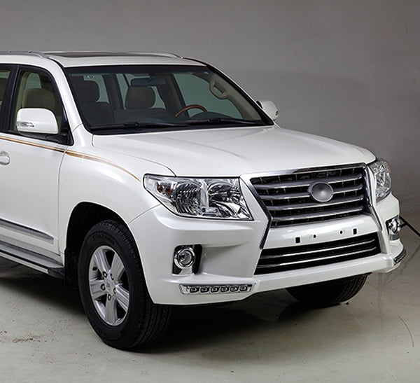 BODY KIT FOR TOYOTA LAND CRUISER LC 200 MODEL 2010-2015

Set includes:

Front bumper
Rear bumper
Exhaust pipe
Fog light
Side steps

Front grille

Material: PP+ABS