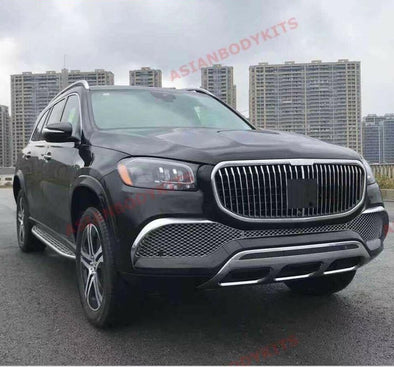 BODY KIT for MERCEDES BENZ GLS X167 GLS MAYBACH 2020+ FRONT BUMPER FRONT GRILLEBody kit for Mercedes Benz GLS X167 GLS Maybach 2020+ Set include:  Front bumper assembly Front grille Front fender flares Rear fender flares Rear bumper assembly Material: ABS plastic  NOTE: Professional installation is required  SHIPPING NOTE: WE SHIP WORLDWIDE to LOCAL INTERNATIONAL AIRPORT only!!! NOT DOOR TO DOOR