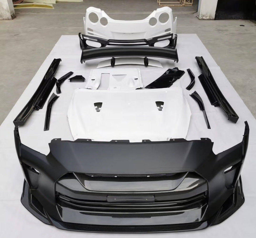 BODY KIT for NISSAN GTR R35 2016+ FRONT BUMPER HOOD REAR BUMPER SIDE SKIRTS SPOILER