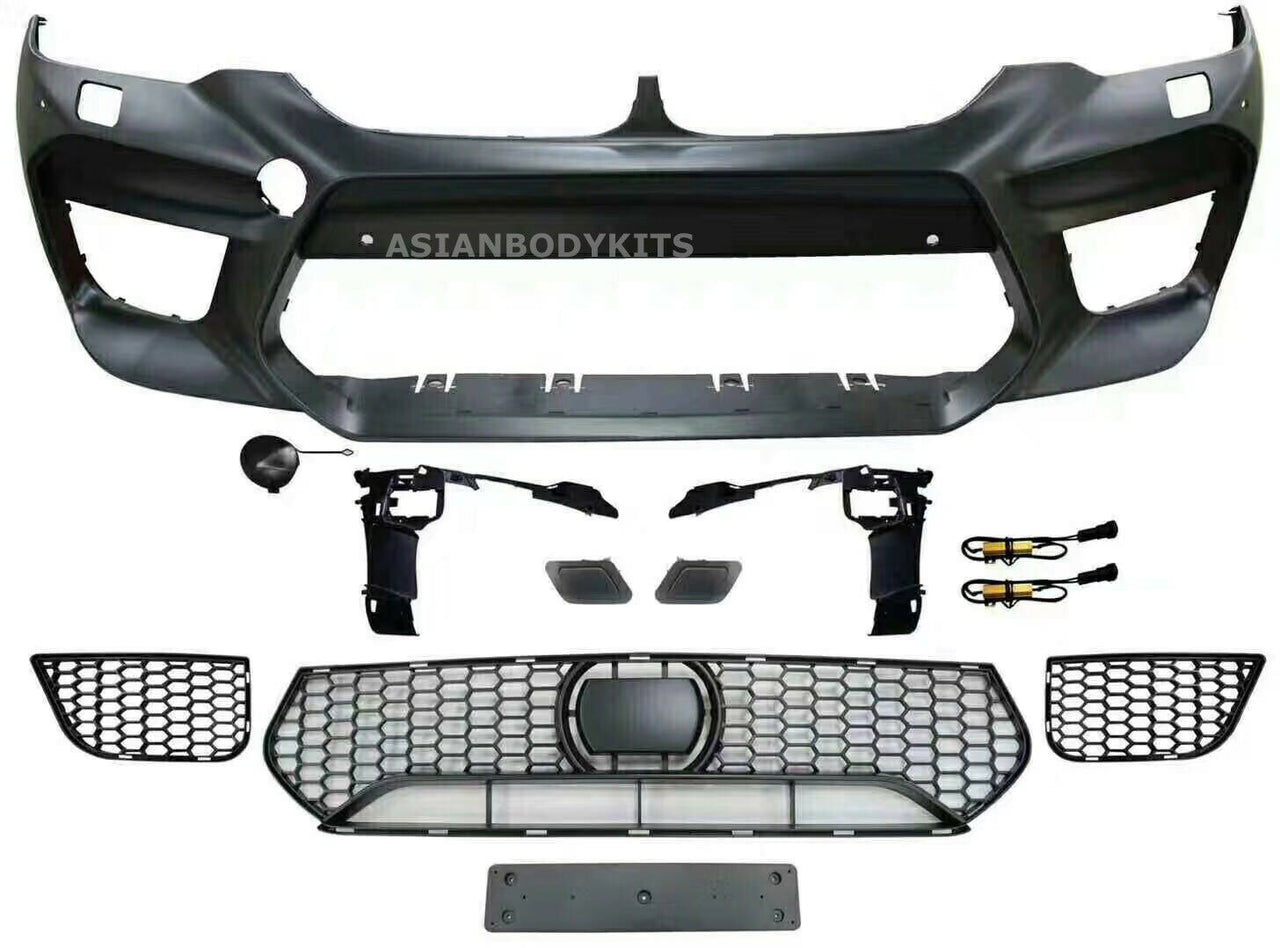 M5 BODY KIT for BMW 5-SERIES G30 FRONT BUMPER REAR DIFFUSER  Set includes: Front Bumper with mesh, fake radar cover and PDC holes Rear Diffuser