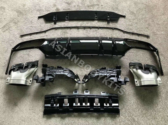 for Benz C class C205 Coupe C63 REAR DIFFUSER with black exhaust tips 2019+