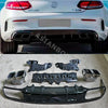 Benz C class C205 Coupe C63 REAR DIFFUSER with silver exhaust tips
