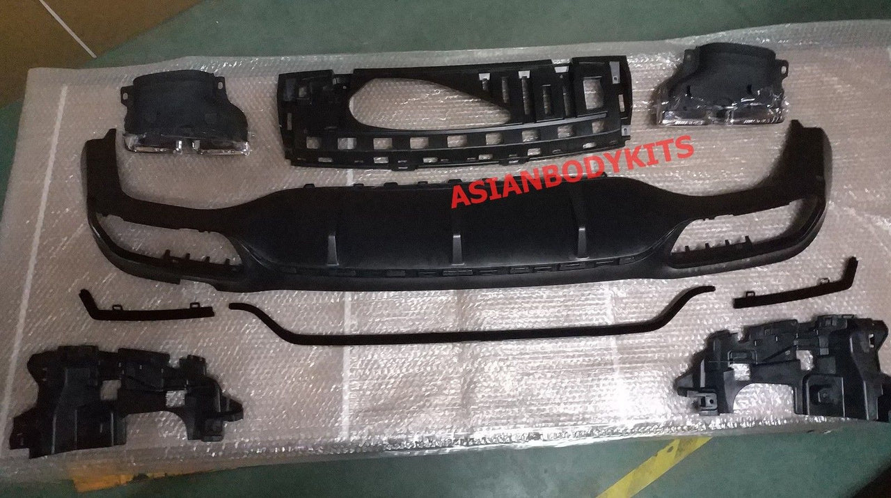 for Benz E class W213 E63 REAR DIFFUSER with tips (fits hands free trunk)