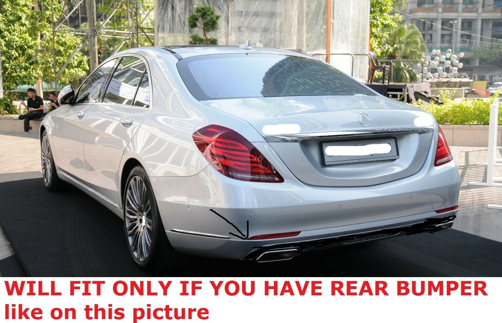 for Benz S-class W222 CARBON REAR DIFFUSER with Exhaust Tips for non amg