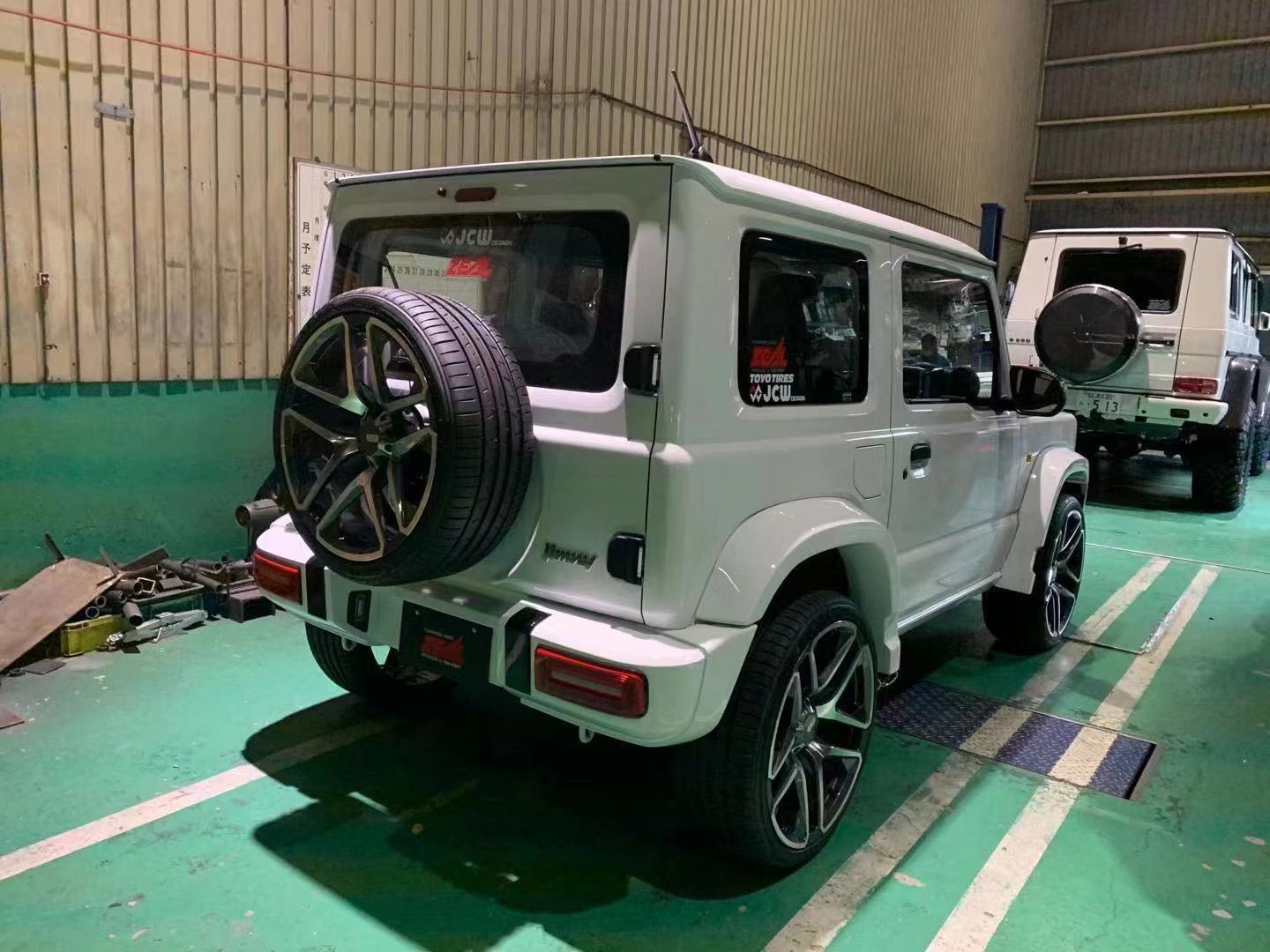 G-CLASS STYLE BODY KIT for SUZUKI JIMNY JB64W JB74W 2018+  Set includes:  Front bumper assembly Front grille Hood scoop Front fender flares Rear fender flares Rear bumper